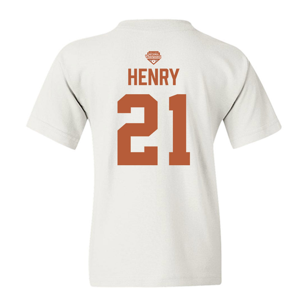 Texas - NCAA Softball : Kayden Henry - National Champions 2026 Texas State Outline Youth T-Shirt-1