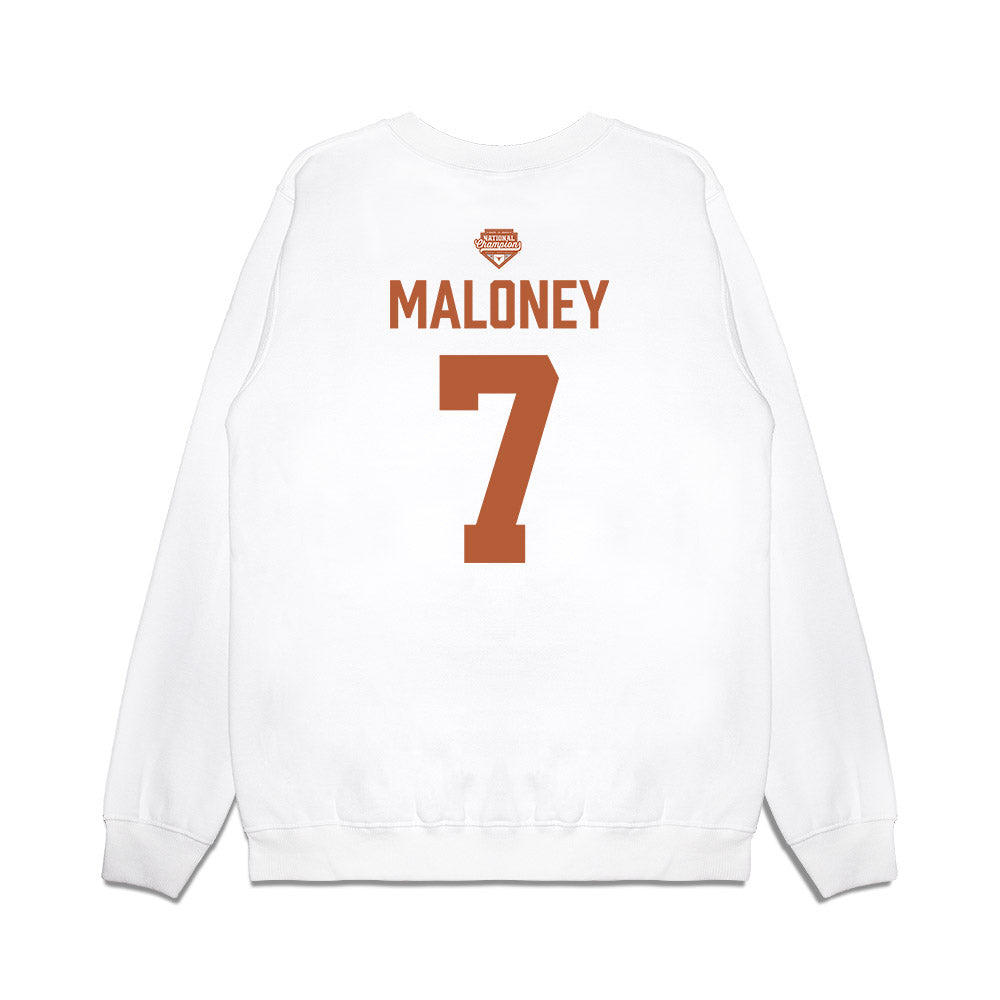 Texas - NCAA Softball : Ashton Maloney - National Champions 2026 Texas State Outline Premium Crewneck Sweatshirt-1