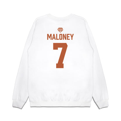 Texas - NCAA Softball : Ashton Maloney - National Champions 2026 Texas State Outline Premium Crewneck Sweatshirt-1