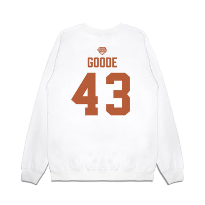Texas - NCAA Softball : Leighann Goode - National Champions 2026 Texas State Outline Premium Crewneck Sweatshirt-1