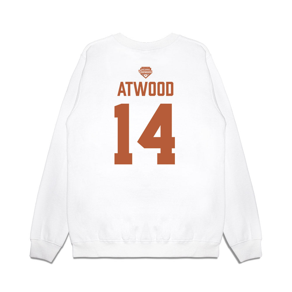 Texas - NCAA Softball : Reese Atwood - National Champions 2026 Texas State Outline Premium Crewneck Sweatshirt-1