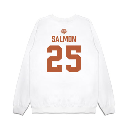 Texas - NCAA Softball : Cambria Salmon - National Champions 2026 Texas State Outline Premium Crewneck Sweatshirt-1