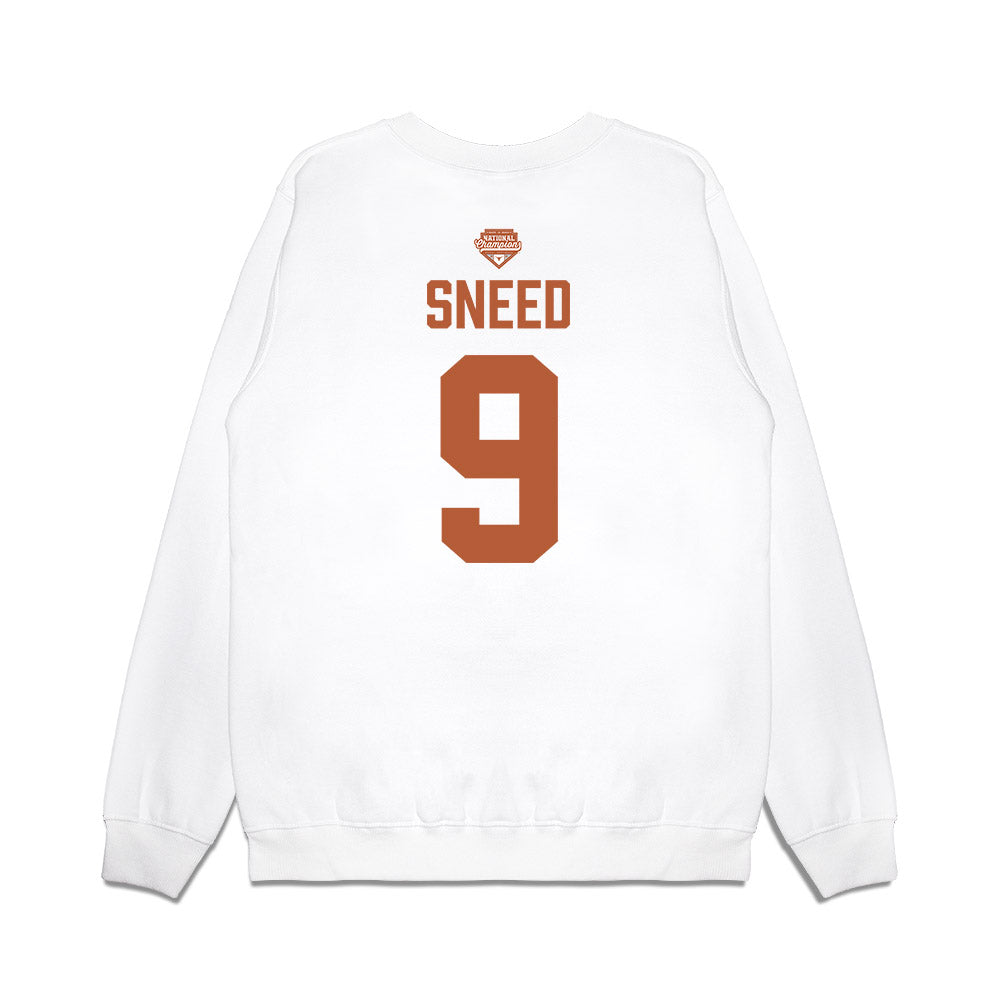 Texas - NCAA Softball : Alisa Sneed - National Champions 2026 Texas State Outline Premium Crewneck Sweatshirt-1