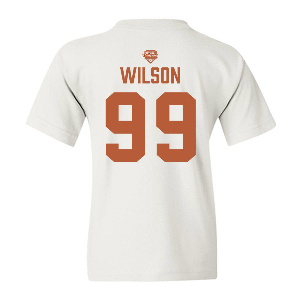 Texas - NCAA Softball : Drea Wilson - National Champions 2026 Texas State Outline Youth T-Shirt-1
