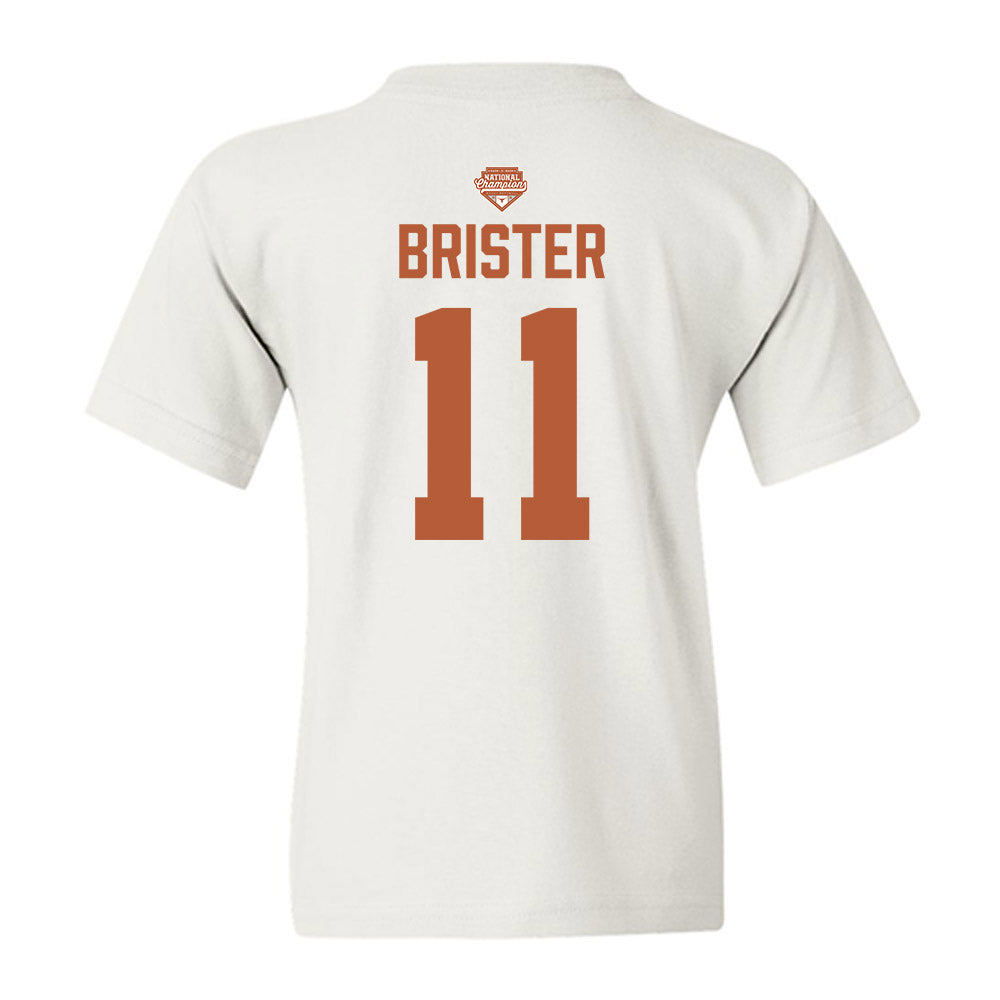 Texas - NCAA Softball : Shylien Brister - National Champions 2026 Texas State Outline Youth T-Shirt-1