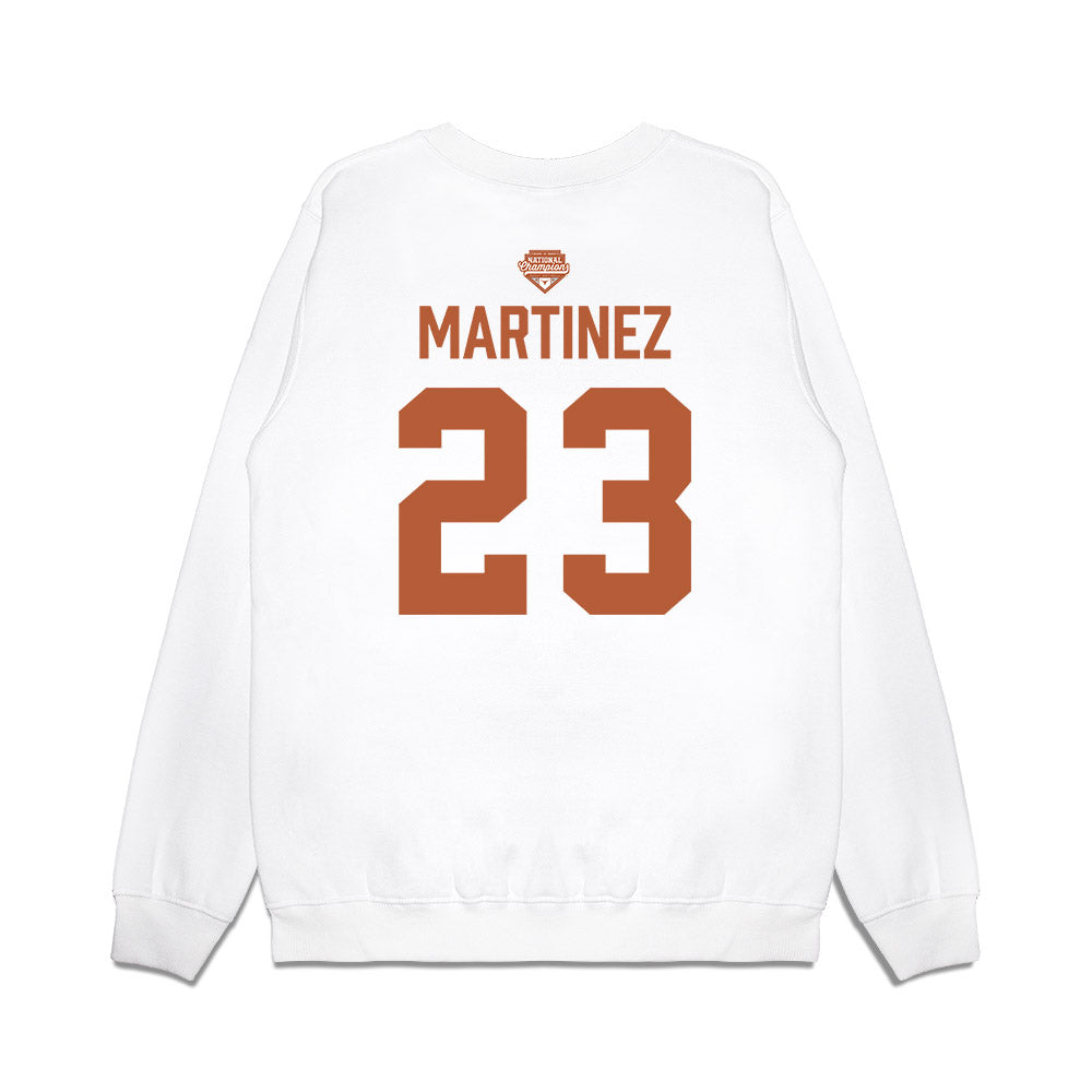 Texas - NCAA Softball : Viviana Martinez - National Champions 2026 Texas State Outline Premium Crewneck Sweatshirt-1
