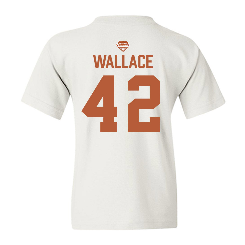 Texas - NCAA Softball : Anne Wallace - National Champions 2026 Texas State Outline Youth T-Shirt-1