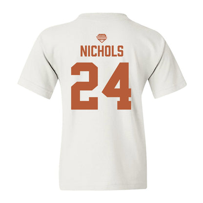 Texas - NCAA Softball : Jaycie Nichols - National Champions 2026 Texas State Outline Youth T-Shirt-1