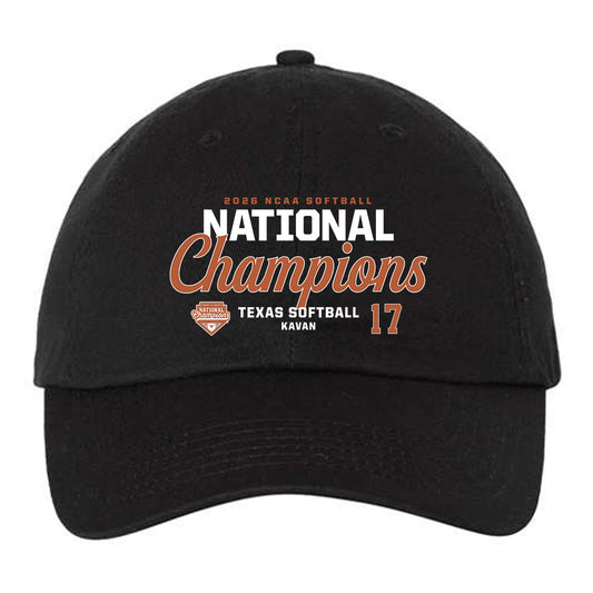Texas - NCAA Softball : Teagan Kavan - National Champions 2026 Dad Hat-0