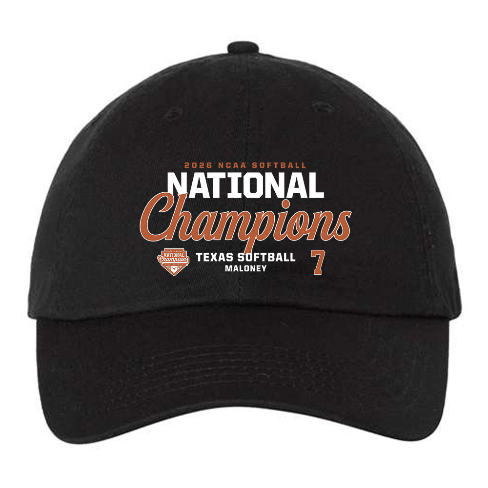 Texas - NCAA Softball : Ashton Maloney - National Champions 2026 Dad Hat-0
