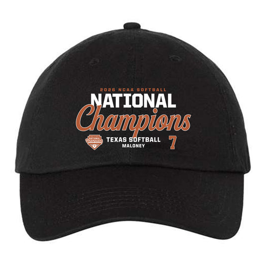 Texas - NCAA Softball : Ashton Maloney - National Champions 2026 Dad Hat-0