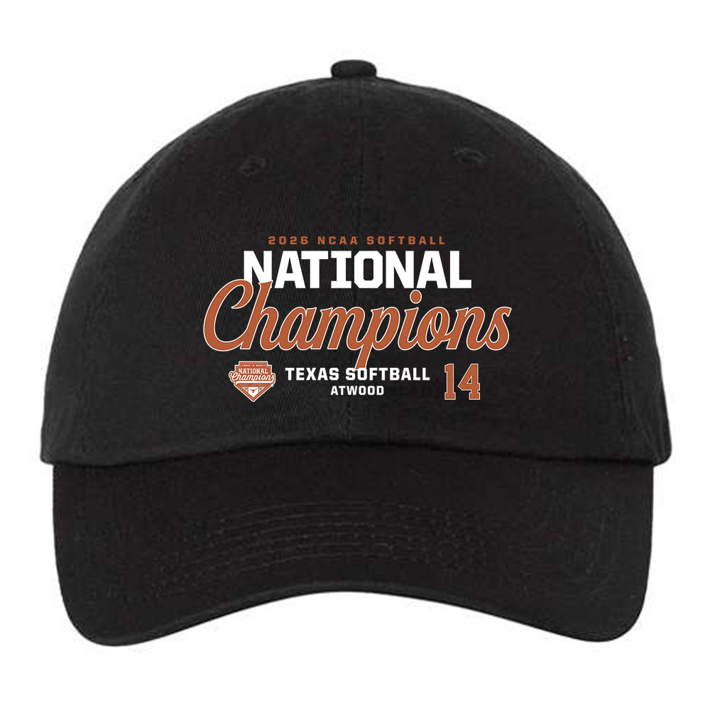 Texas - NCAA Softball : Reese Atwood - National Champions 2026 Dad Hat-0
