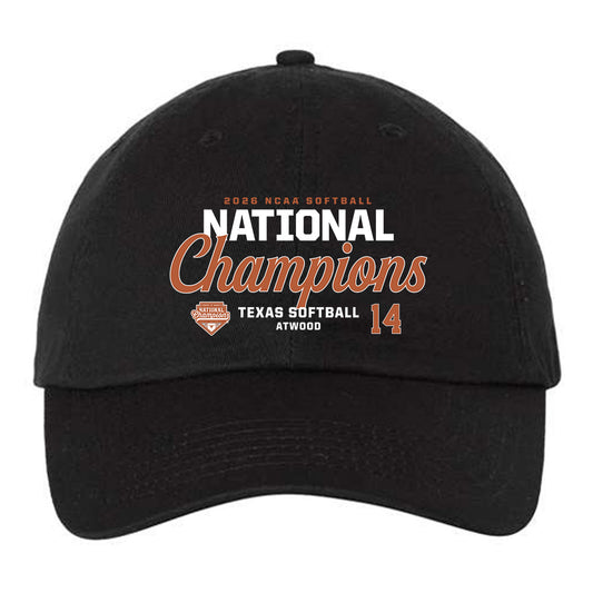 Texas - NCAA Softball : Reese Atwood - National Champions 2026 Dad Hat-0