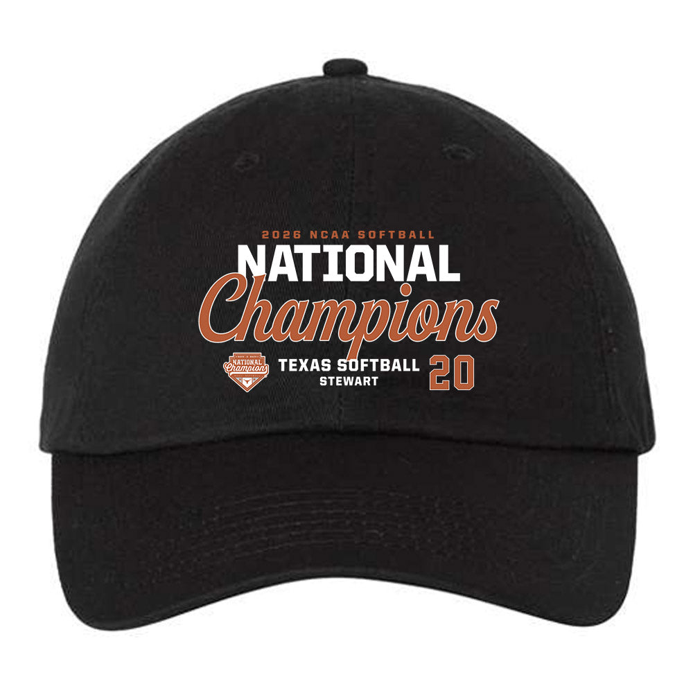 Texas - NCAA Softball : Katie Stewart - National Champions 2026 Dad Hat-0