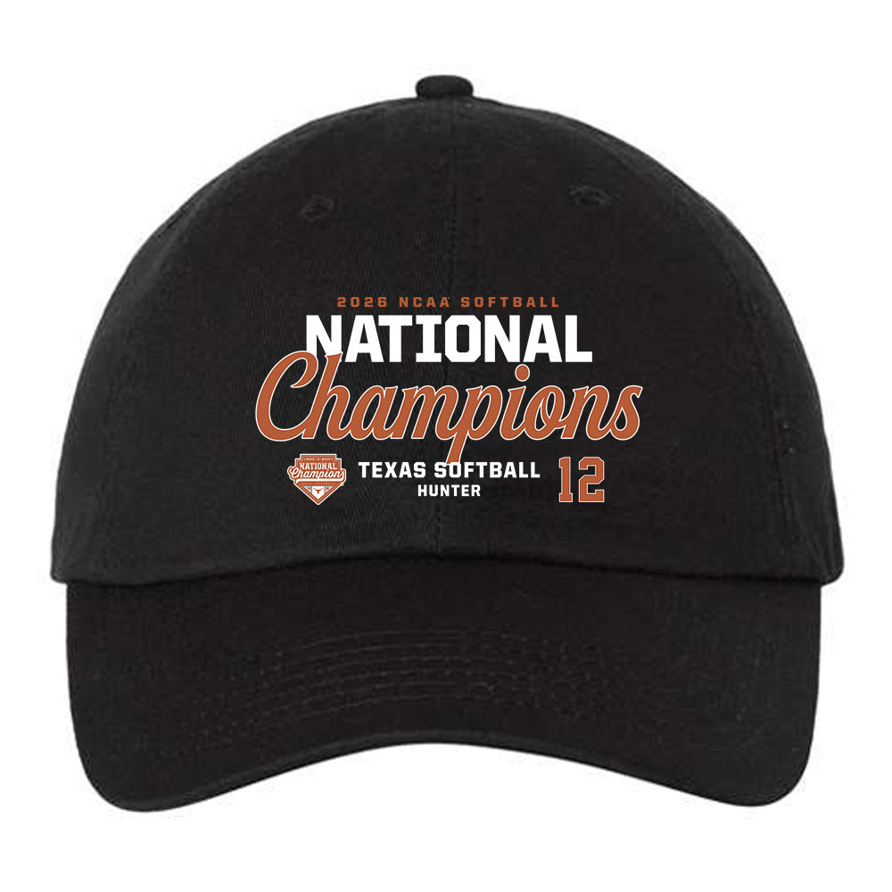 Texas - NCAA Softball : Victoria Hunter - National Champions 2026 Dad Hat-0