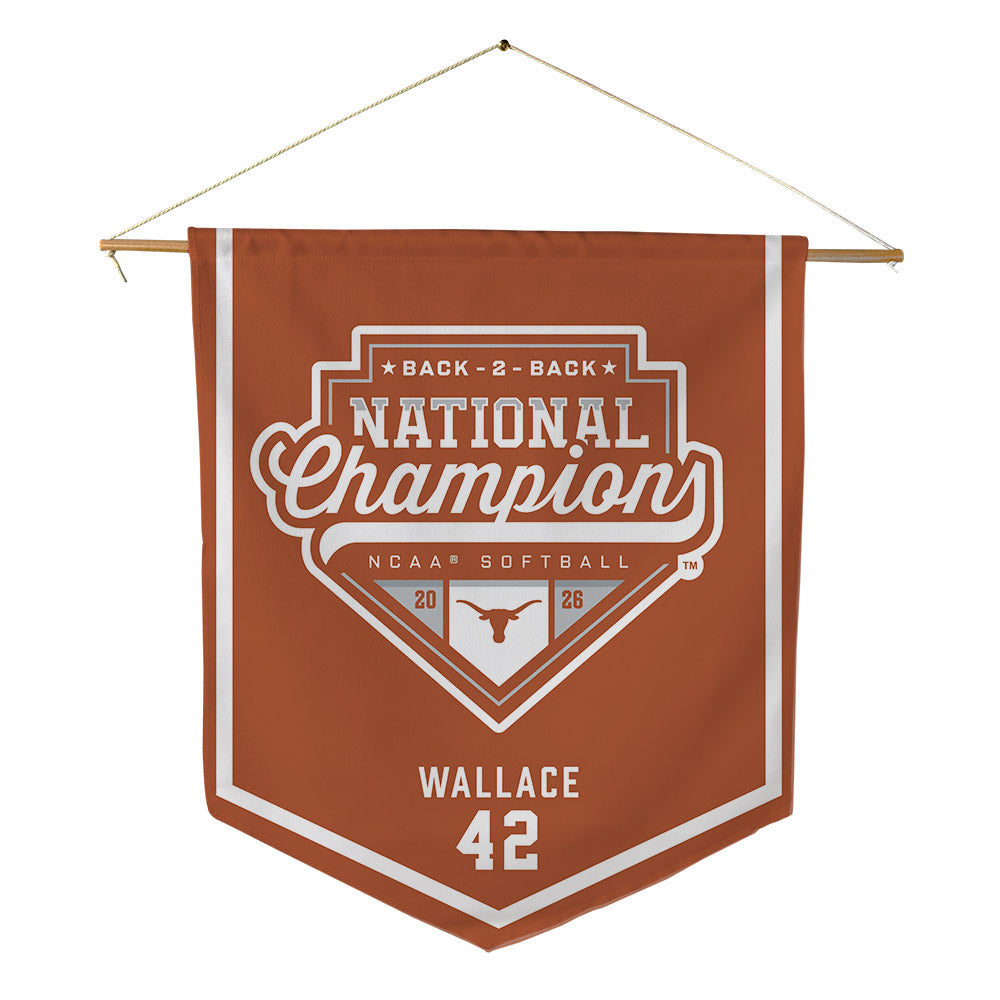 Texas - NCAA Softball : Anne Wallace - National Champions 2026 Pennant - 18" x 21"-0