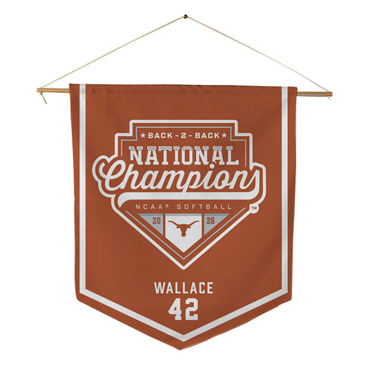 Texas - NCAA Softball : Anne Wallace - National Champions 2026 Pennant - 18" x 21"-0