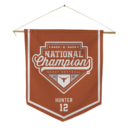 Texas - NCAA Softball : Victoria Hunter - National Champions 2026 Pennant - 18" x 21"-0