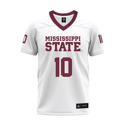Mississippi State - NCAA Football : jalen smith - White Premium Football Jersey-0