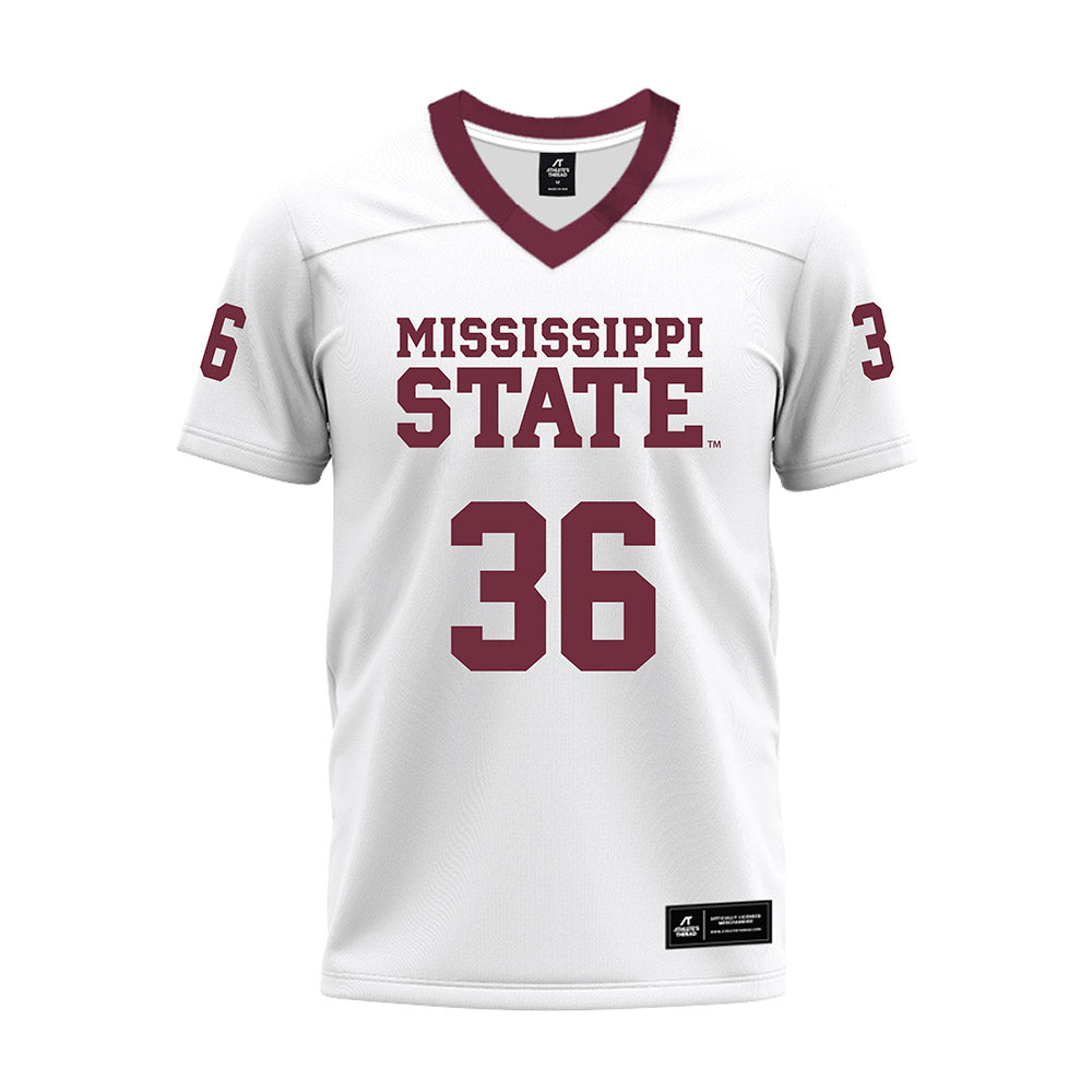 Mississippi State - NCAA Football : Terrell Johnson Jr. - White Premium Football Jersey-0