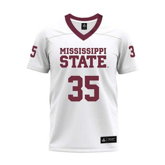 Mississippi State - NCAA Football : Kalvin Dinkins - White Premium Football Jersey-0