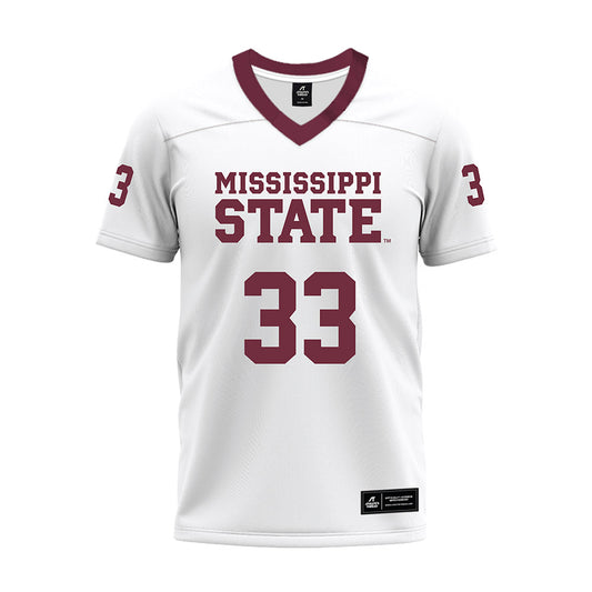 Mississippi State - NCAA Football : Douglas Adams III - White Premium Football Jersey-0