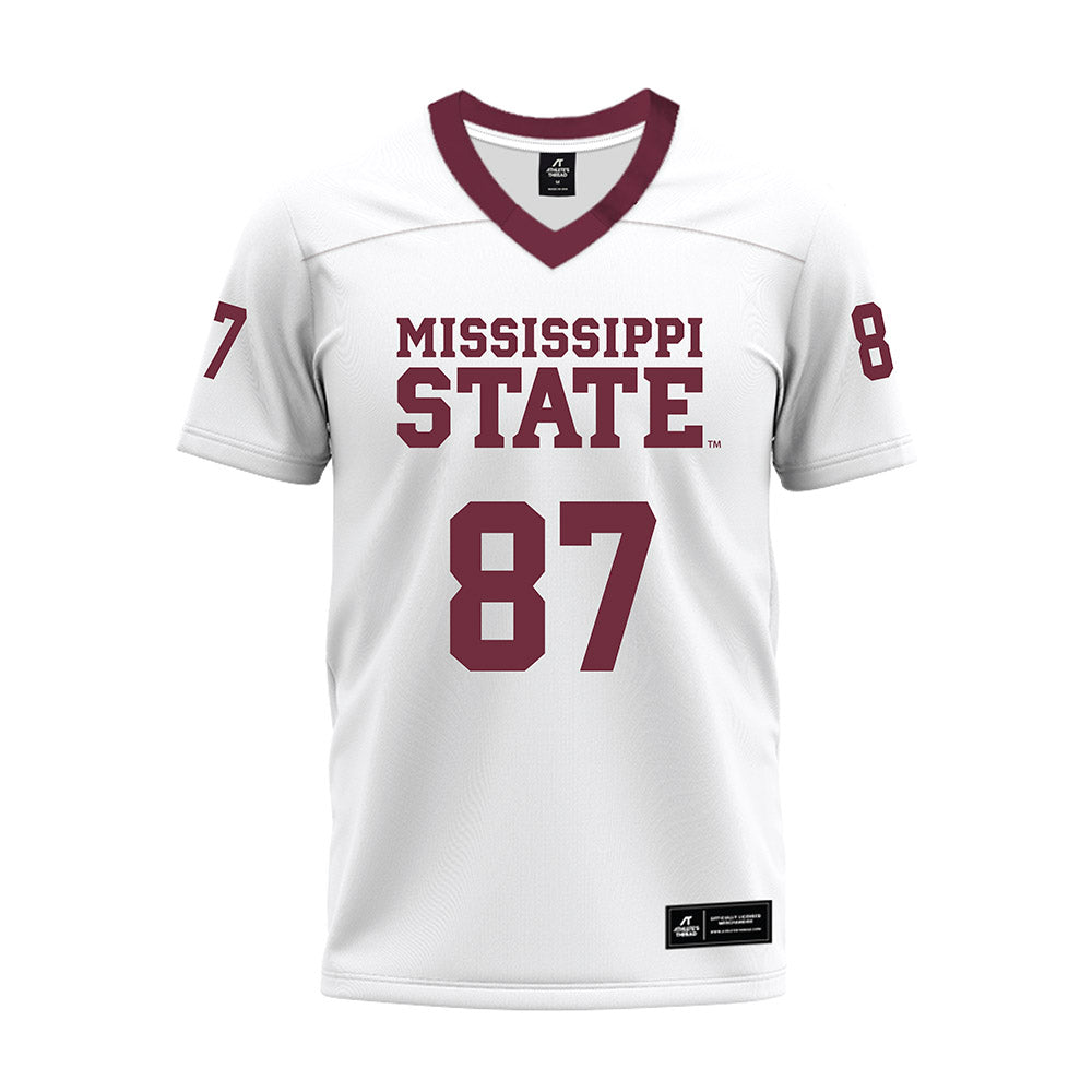 Mississippi State - NCAA Football : Sam West - White Premium Football Jersey-0