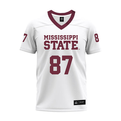 Mississippi State - NCAA Football : Sam West - White Premium Football Jersey-0