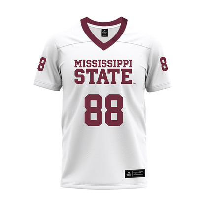 Mississippi State - NCAA Football : Ethan Pulliam - White Premium Football Jersey-0