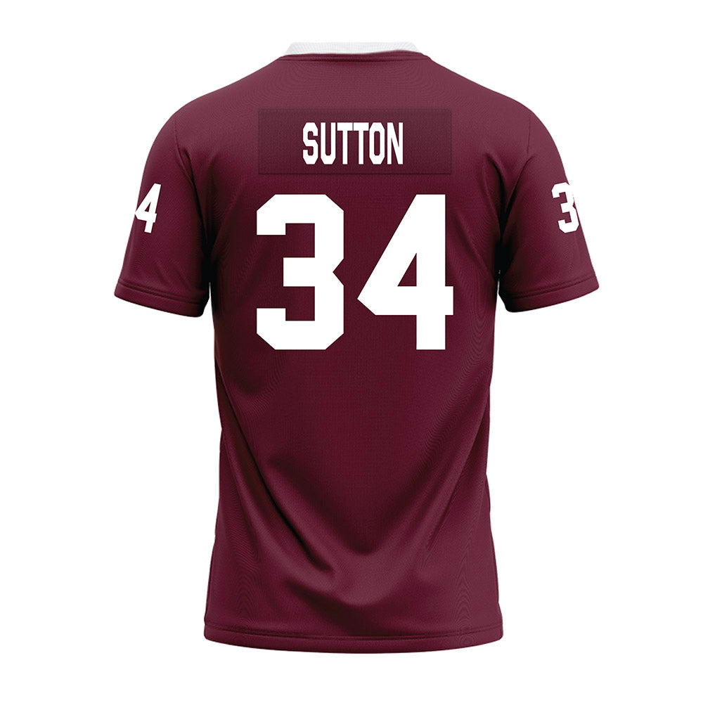 Mississippi State - NCAA Football : Vic Sutton - Maroon Premium Football Jersey-1