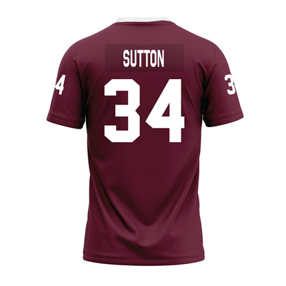 Mississippi State - NCAA Football : Vic Sutton - Maroon Premium Football Jersey-1