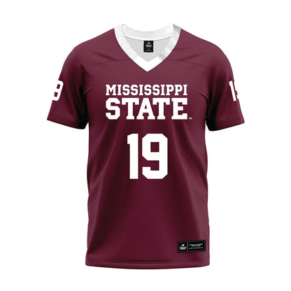 Mississippi State - NCAA Football : Micah Nickerson - Maroon Premium Football Jersey-0