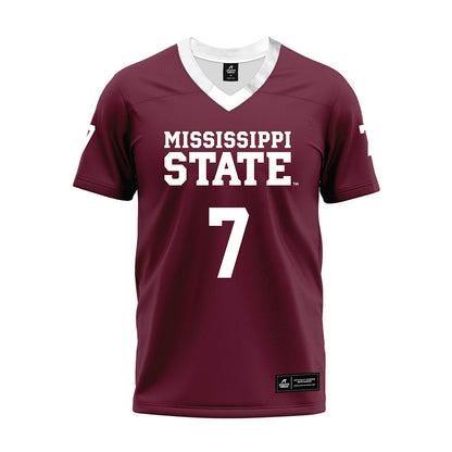 Mississippi State - NCAA Football : Zion Ragins - Maroon Premium Football Jersey-0