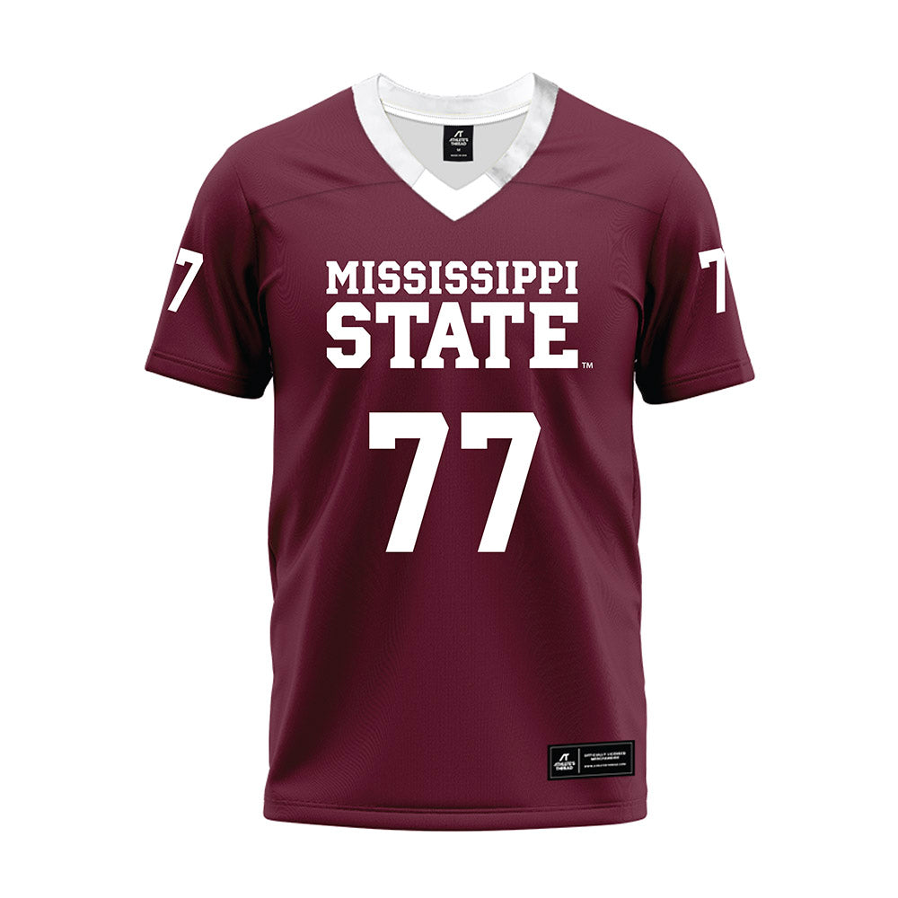 Mississippi State - NCAA Football : Tyler Lockhart - Maroon Premium Football Jersey-0