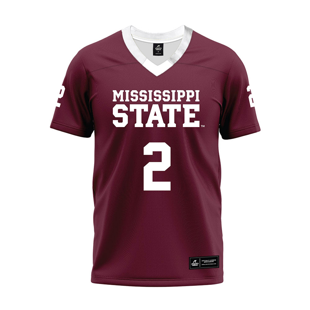 Mississippi State - NCAA Football : Isaac Smith - Maroon Premium Football Jersey-0