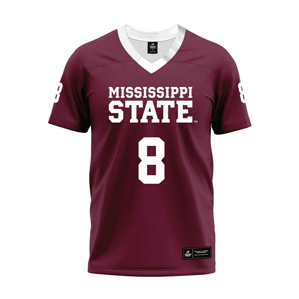 Mississippi State - NCAA Football : Jaden Rashada - Maroon Premium Football Jersey-0
