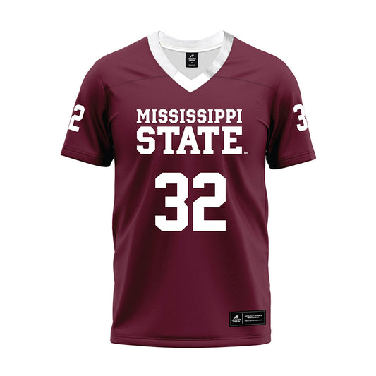 Mississippi State - NCAA Football : AJ Rice - Maroon Premium Football Jersey-0