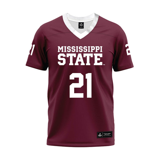 Mississippi State - NCAA Football : Jaeden Hill - Maroon Premium Football Jersey-0