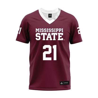 Mississippi State - NCAA Football : Dre Riley - Maroon Premium Football Jersey-0