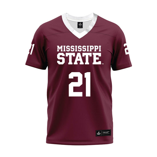 Mississippi State - NCAA Football : Dre Riley - Maroon Premium Football Jersey-0