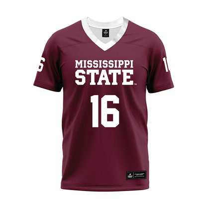 Mississippi State - NCAA Football : Derion Gullette - Maroon Premium Football Jersey-0