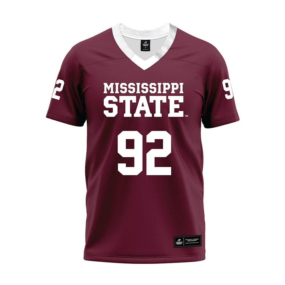 Mississippi State - NCAA Football : Kaleb Morris - Maroon Premium Football Jersey-0