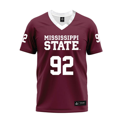 Mississippi State - NCAA Football : Kaleb Morris - Maroon Premium Football Jersey-0