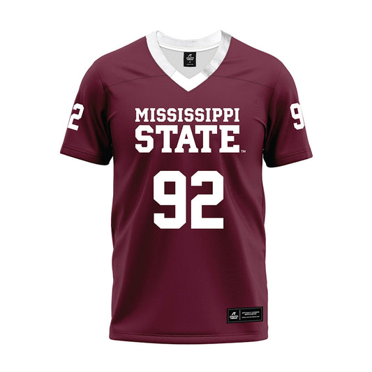 Mississippi State - NCAA Football : Kaleb Morris - Maroon Premium Football Jersey-0