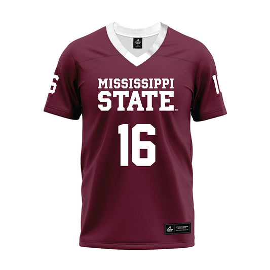 Mississippi State - NCAA Football : Jayden Cration - Maroon Premium Football Jersey-0