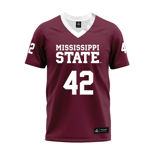 Mississippi State - NCAA Football : Darron Reed - Maroon Premium Football Jersey-0