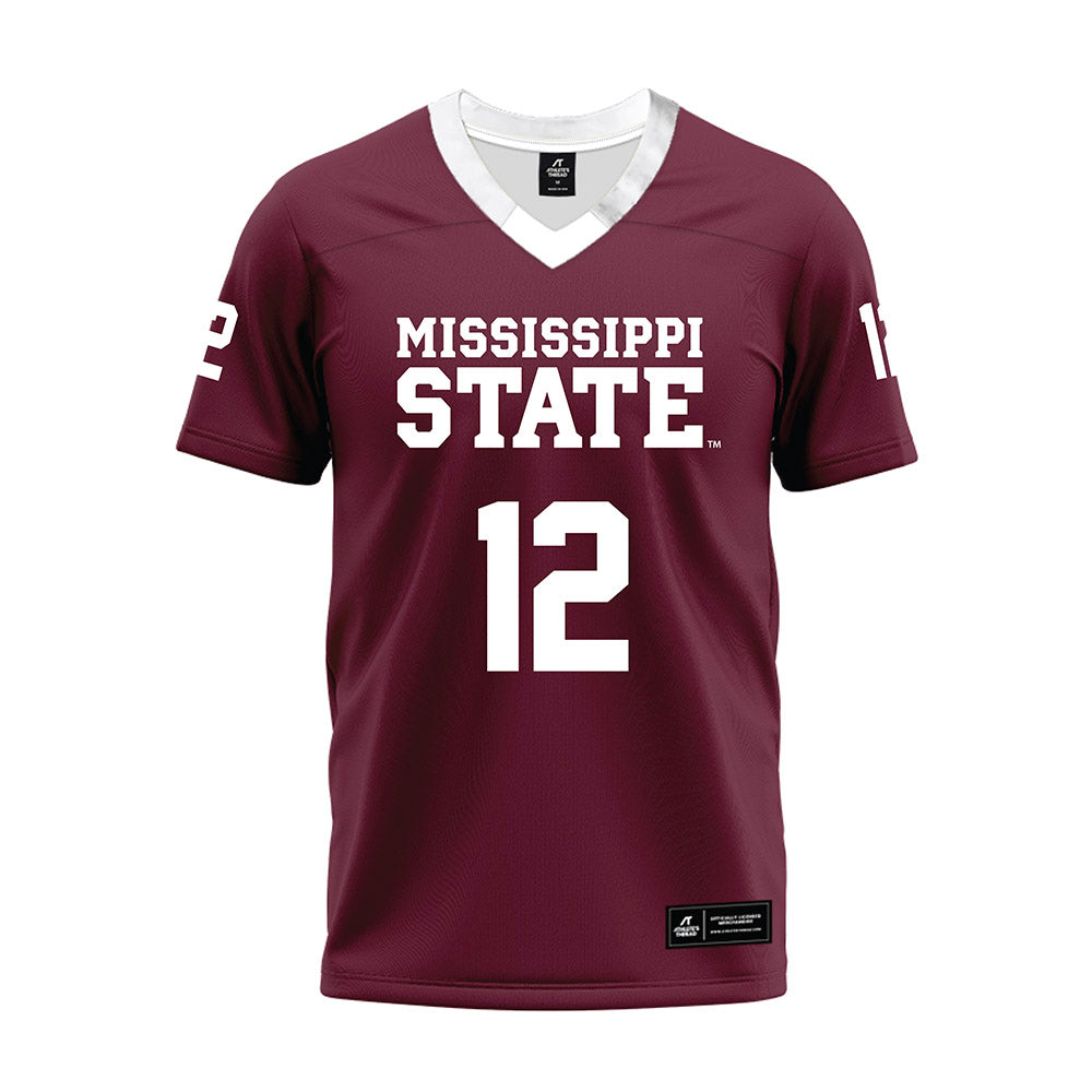 Mississippi State - NCAA Football : Matt Mayfield - Maroon Premium Football Jersey-0