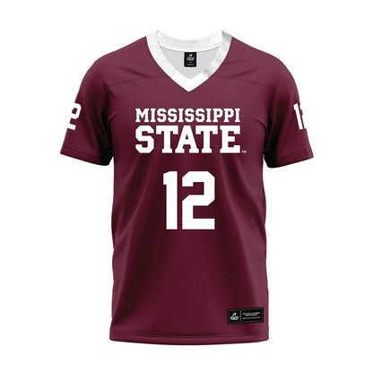 Mississippi State - NCAA Football : Matt Mayfield - Maroon Premium Football Jersey-0