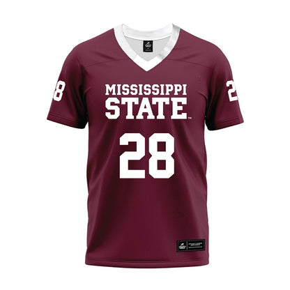 Mississippi State - NCAA Football : Tanner Johnson - Maroon Premium Football Jersey-0
