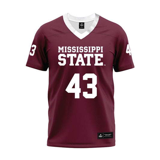 Mississippi State - NCAA Football : Will Whitson - Maroon Premium Football Jersey-0